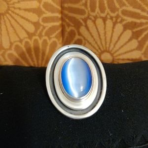 Vintage 925 Cat's Eye Pendant in heavy oval (#28)